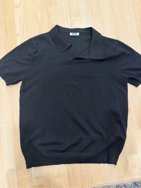 Coofandy Black Sweater Polo Shirt